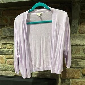 Talbots Lavender Open-Front Cardigan